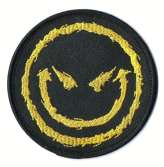Patch, Embroidered Patch (Iron-On or Sew-On), Smile Face Patch, 3