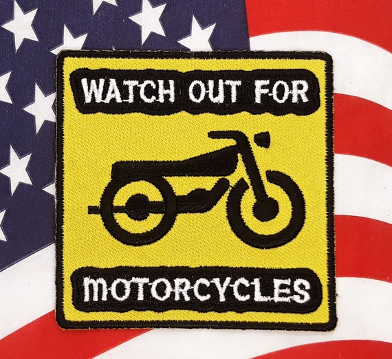 Watch Out for Motorcycles Iron on Sew on Embroidered Patch 2 Etsy