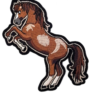 Rearing Horse - Stallion Iron On Sew On Embroidered Patch 3&quot;x 4&quot;