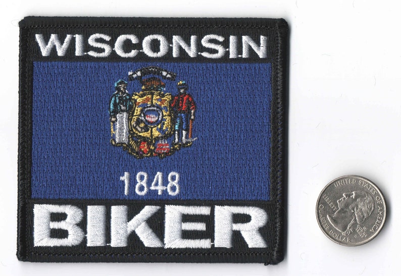 State Flag Iron On Sew On Embroidered Patch 3 12x 3 18 Wisconsin Biker