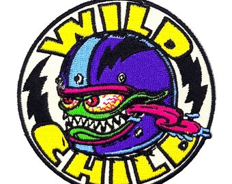 Wild Child Classic Toon Racer Iron On Sew On Embroidered Patch