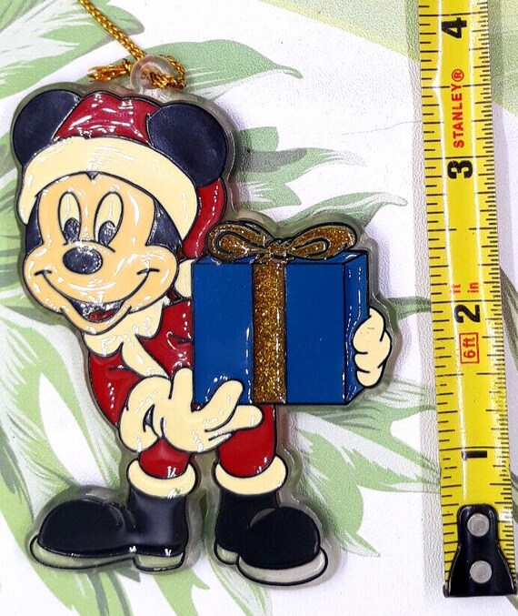 Disney Mickey Mouse Holding Blue Present Acrylic Suncatcher
