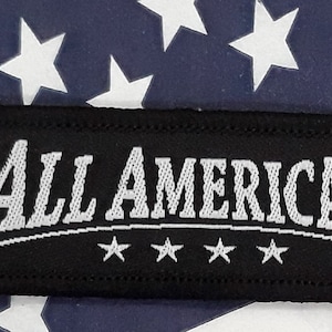 All American - Morale Patch B/W Hook & Loop Application 3&quot;x 1&quot;
