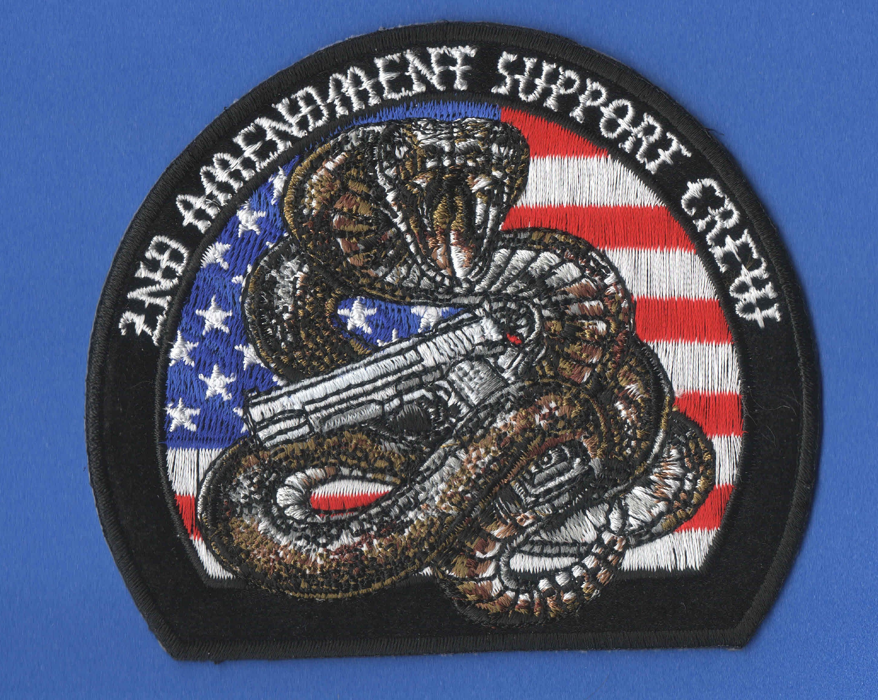 2nd Amendment Support Crew Snake Iron on Sew on Embroidered Patch 4