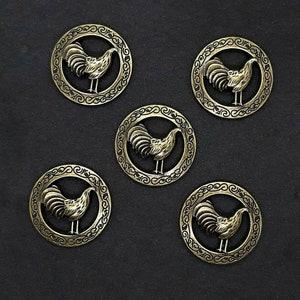 Chicken / Rooster Style Concho / Conchos 1 1/8&quot; Five Count Bronze Finish