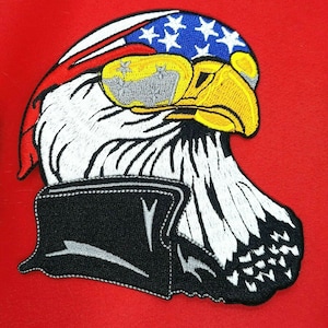 American Eagle With Sunglasses & U.S. Bandana Iron On Sew On Patch 3 7/8&quot; X 4&quot;