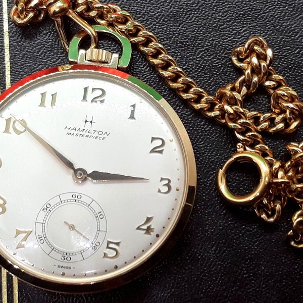 Hamilton Masterpiece 401P Pocket Watch Award for 25 Years of Service At GM 1987