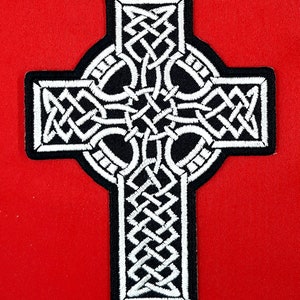 Celtic Cross Iron On Sew On Embroidered Patch 3&quot;X4&quot;