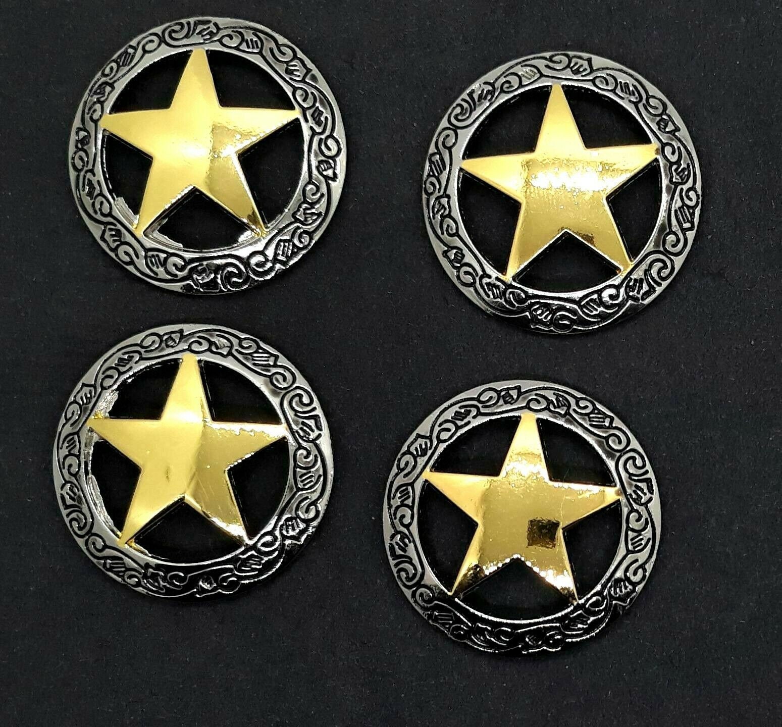 Concho 1 Silver/Gold - Engraved Star