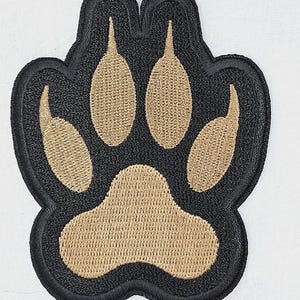 Wolf / Canine Paw Print Iron On Sew On Embroidered Patch 2 7/8"x 3 1/2"
