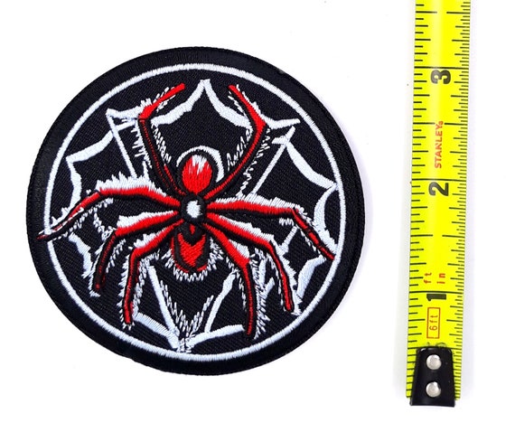 Patch, Embroidered Patch (Iron-On or Sew-On), Red Spider Patch, 3 x 4