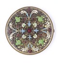 Evans Gold Ormolu Filigree Enamel & Jeweled Rhinestones Powder Compact Case with Mirror