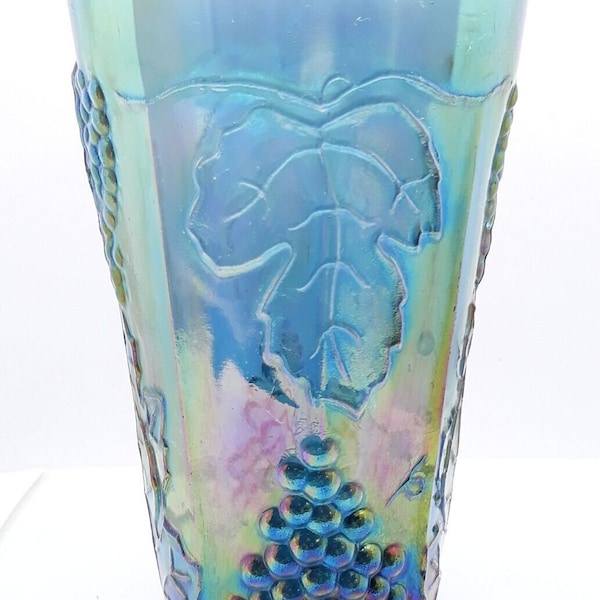 Indiana Blue Colony Harvest Grape Tumbler Drinking Carnival Glass