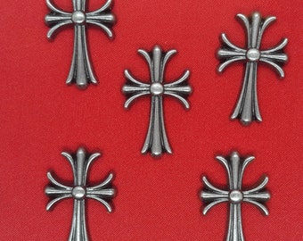 Fleury Style Cross Concho / Conchos Five Count Bronze 7/8" X 1 17/8"