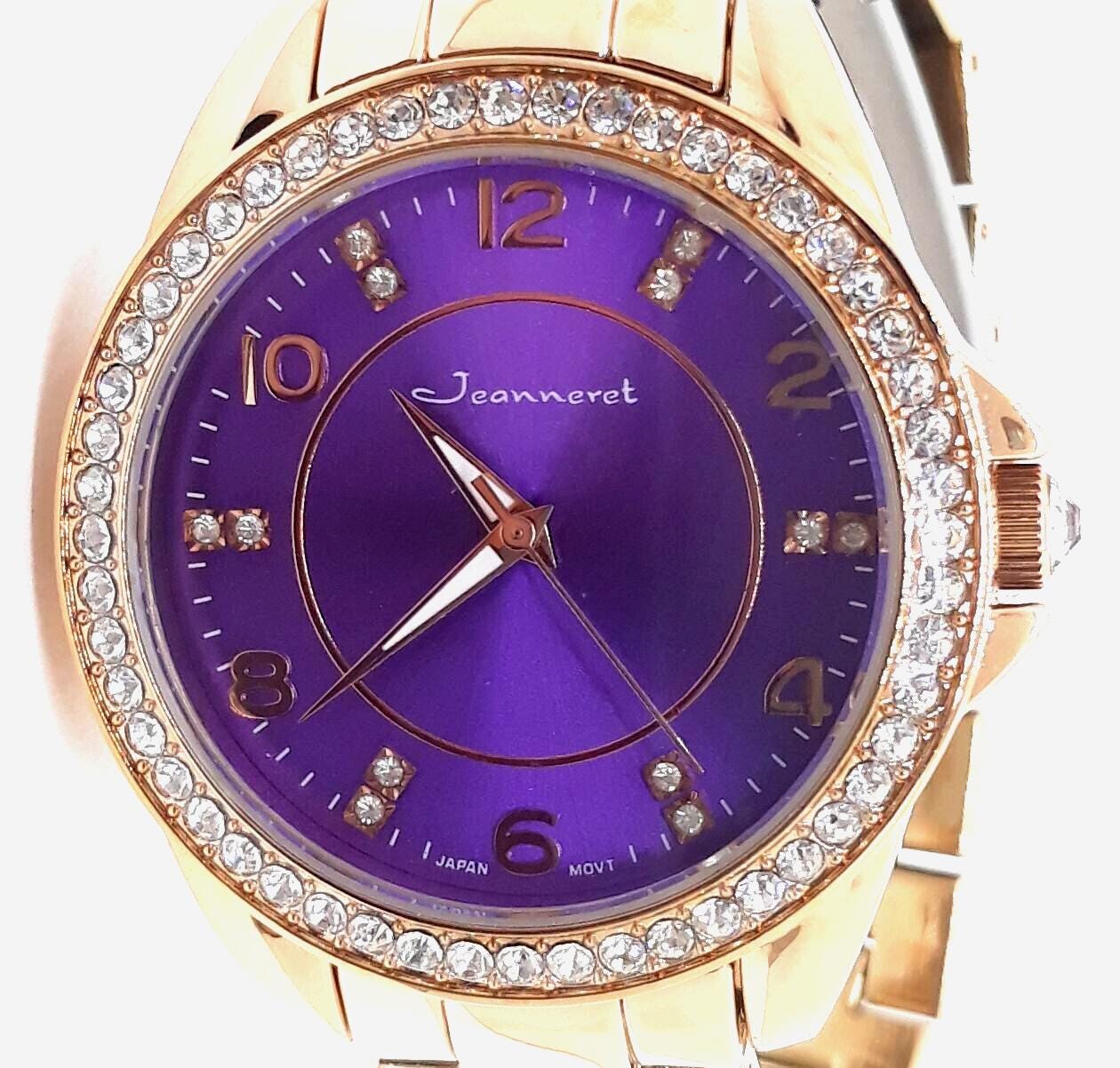 Jeanneret #2003 Womens Rosetta Wristwatch Swarovski Crystal 