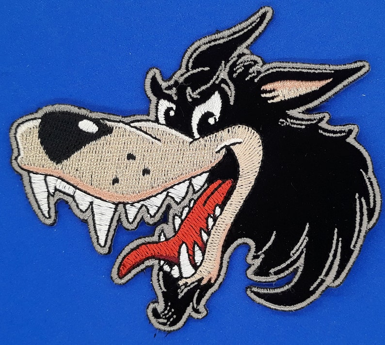 Cartoon Style Wolf Iron on Sew on Embroidered Patch 4 X Etsy