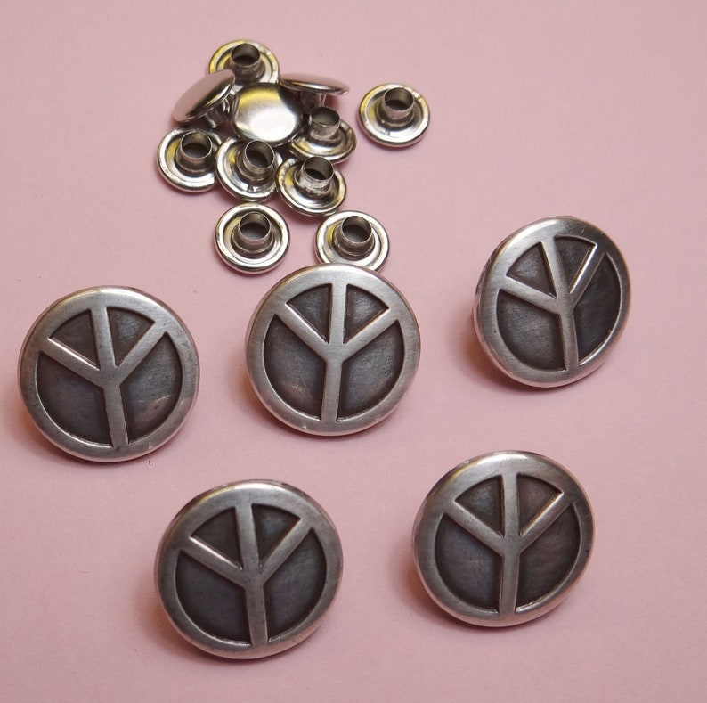 34 Peace Sign Small Conchos Concho 5 Count Approx