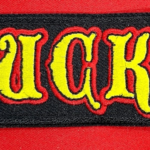 Lucky - Logo Iron On Sew On Embroidered Patch 3 1/2&quot; X 1 3/8&quot;