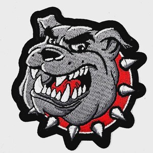 Bulldog - Cartoon Style Iron On Sew On Embroidered Patch 3"x3 "