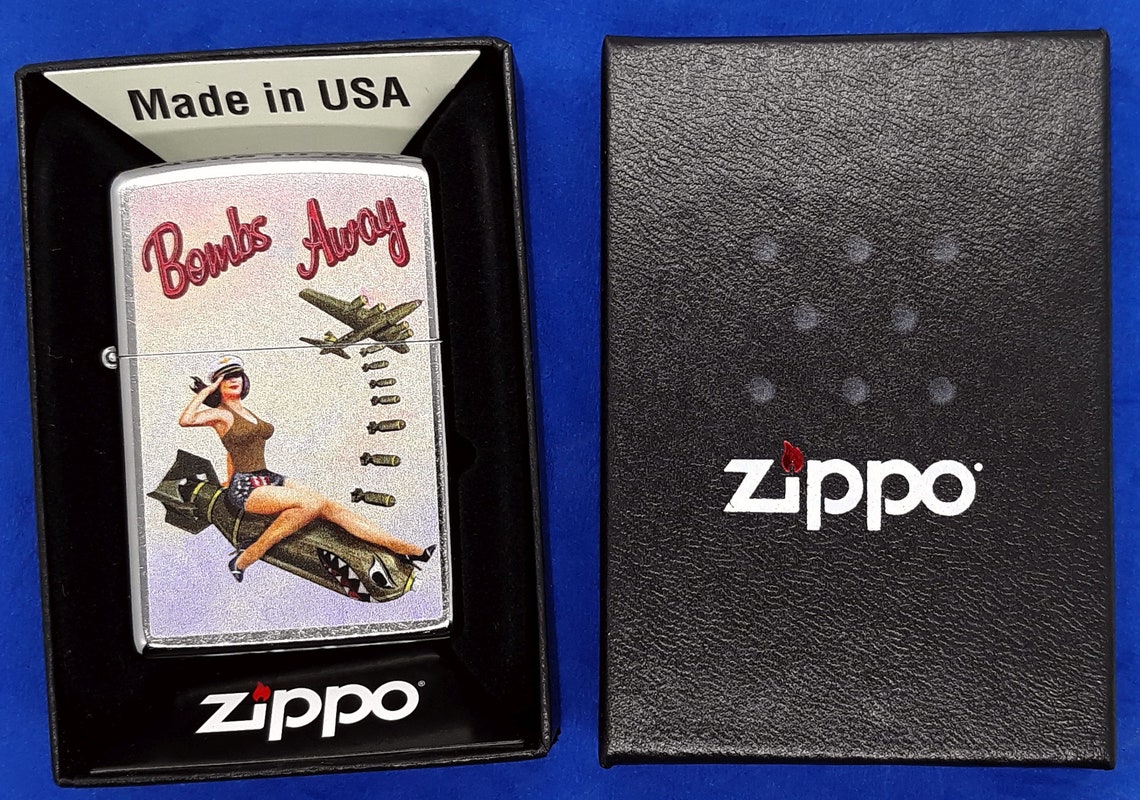 Bombs Away Retro Style WWII Aircraft Nose Art Authentic Zippo Etsy