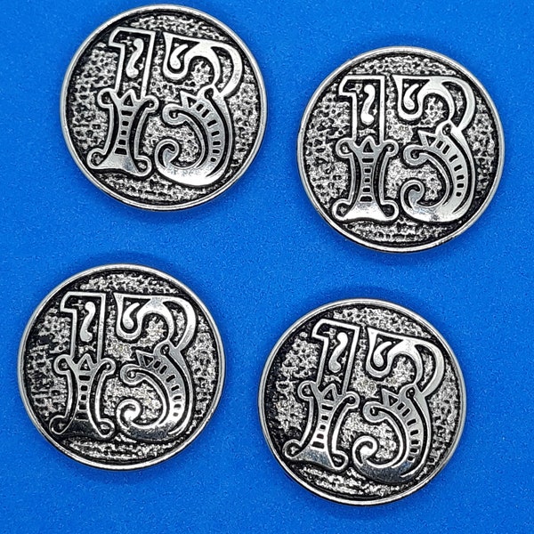 13 Number Thirteen 13 Biker Concho Conchos 1 3/16" Four Count