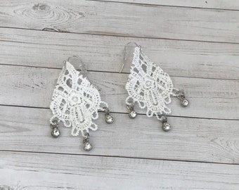 White Lace Earrings