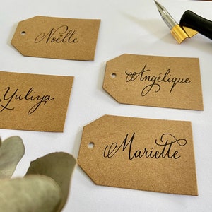 Brand place for wedding in hand-calligraphed kraft (Lot of 10)