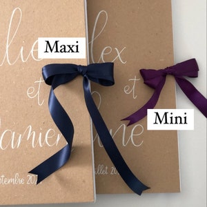 Custom Recycled Kraft Guest Book with Colored Bow and Gold Initials for Handmade Wedding A4 image 9