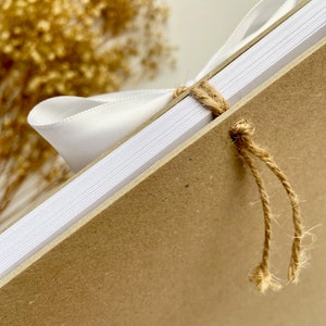 Custom Recycled Kraft Guest Book with Colored Bow and Gold Initials for Handmade Wedding A4 image 7