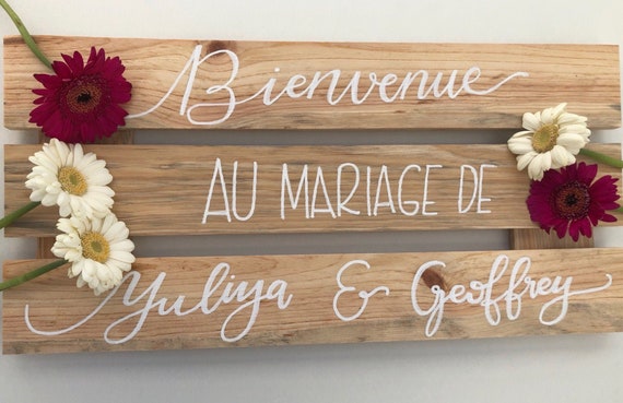 Panneau Bienvenue Mariage Palettes Fait Main Etsy