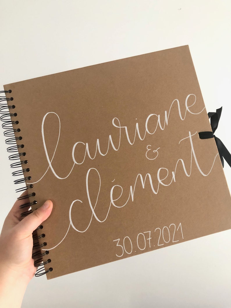 Livre d'or personnalisé en kraft avec prénoms pour un mariage ou évènement image 4