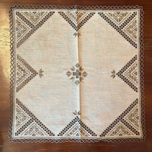 Lefkara Laces - Table Cloth, Detailed Design, Traditional Cypriot Lefkaritika Embroidery