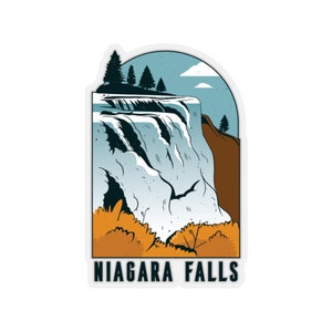 Niagara Falls Kiss-Cut Stickers - Transparent Sticker - Laptop Sticker - Computer Sticker - White Sticker - Waterfall Sticker