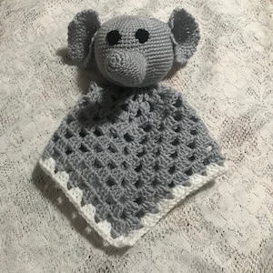 Crochet Elephant Lovey Pattern. Digital pdf file in English with US terms.