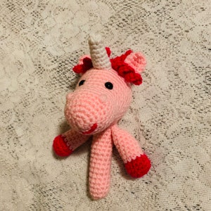 Crochet Unicorn Baby Rattle Pattern. Digital pdf file in English with US terms.