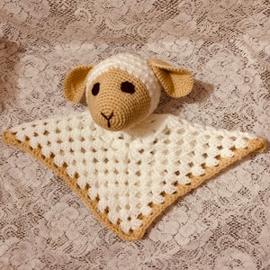 Crochet Lamb Lovey Pattern. Digital pdf file in English with US terms.