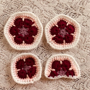 Crochet African Flower Motifs Pattern. Digital pdf file in English with US terms.