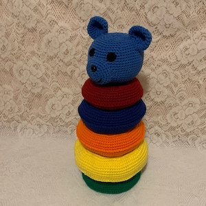 Crochet Bear Ring Stacker Pattern. Digital pdf file in English with US terms.