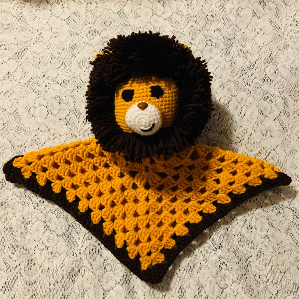 Crochet Lion Lovey Pattern. Digital pdf file in English with US terms.