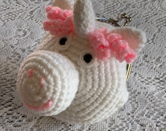 Crochet Unicorn Coin Purse Pattern. Digital pdf file in English with US terms.