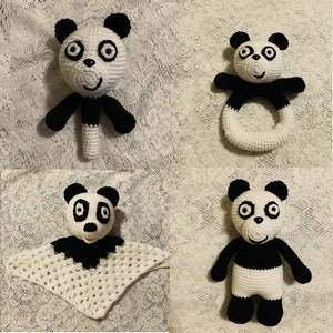 Crochet Panda Pattern Bundle. Digital pdf files in English with US terms.