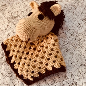 Crochet Horse Lovey Pattern. Digital pdf file in English with US terms.