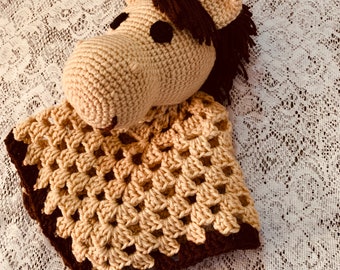 Crochet Horse Lovey Pattern. Digital pdf file in English with US terms.