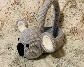 Crochet Koala Basket Pattern. Digital pdf file in English with US terms.