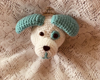 Crochet Puppy Coin Purse Pattern. Digital pdf file in English with US terms.