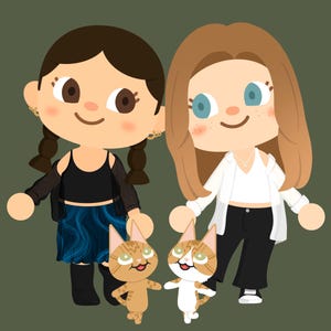 Custom ACNH Portrait Drawing - Pet Portraits - Couple Portraits - Friend Portraits - Anniversary Gifts - Crossing Animals - Mother’s Day