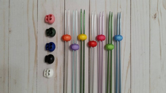 Knitting Needle Stoppers, Keep Your Stitches on Your Needles for Circular  and Straight Needles, Holds Both Needles, Size US 1-7. 