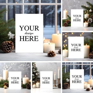 5 Weihnachtskarten und Einladungs-Mockups, Karten-Mockup-Bundle, 5x7-Mockups, Einladungs-Mockup-Bundle, moderne Mockups, Canva-Mockups. Vielen Dank