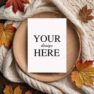5 uitnodigings-boho-mockups, kaartmockupbundel, 5x7-mockups, herfstmockupbundel voor uitnodigingen, moderne mockups, Canva-mockups Bedankt