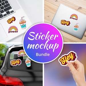 Sticker Mockup Bundle Laptop Mock Up sticker mockup hand, sticker mockup png, sticker mockup bundle, sticker mock up
